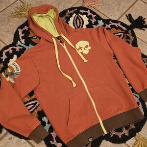 🔥🔥 Overwatch MCREE Orange Skull Hoodie with Yellow Accents🔥🔥Size M